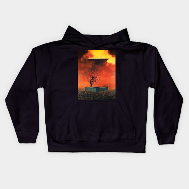 zdzislaw beksinski - Dystopian Surrealism - Tchornobog Kids Hoodie by QualityArtFirst